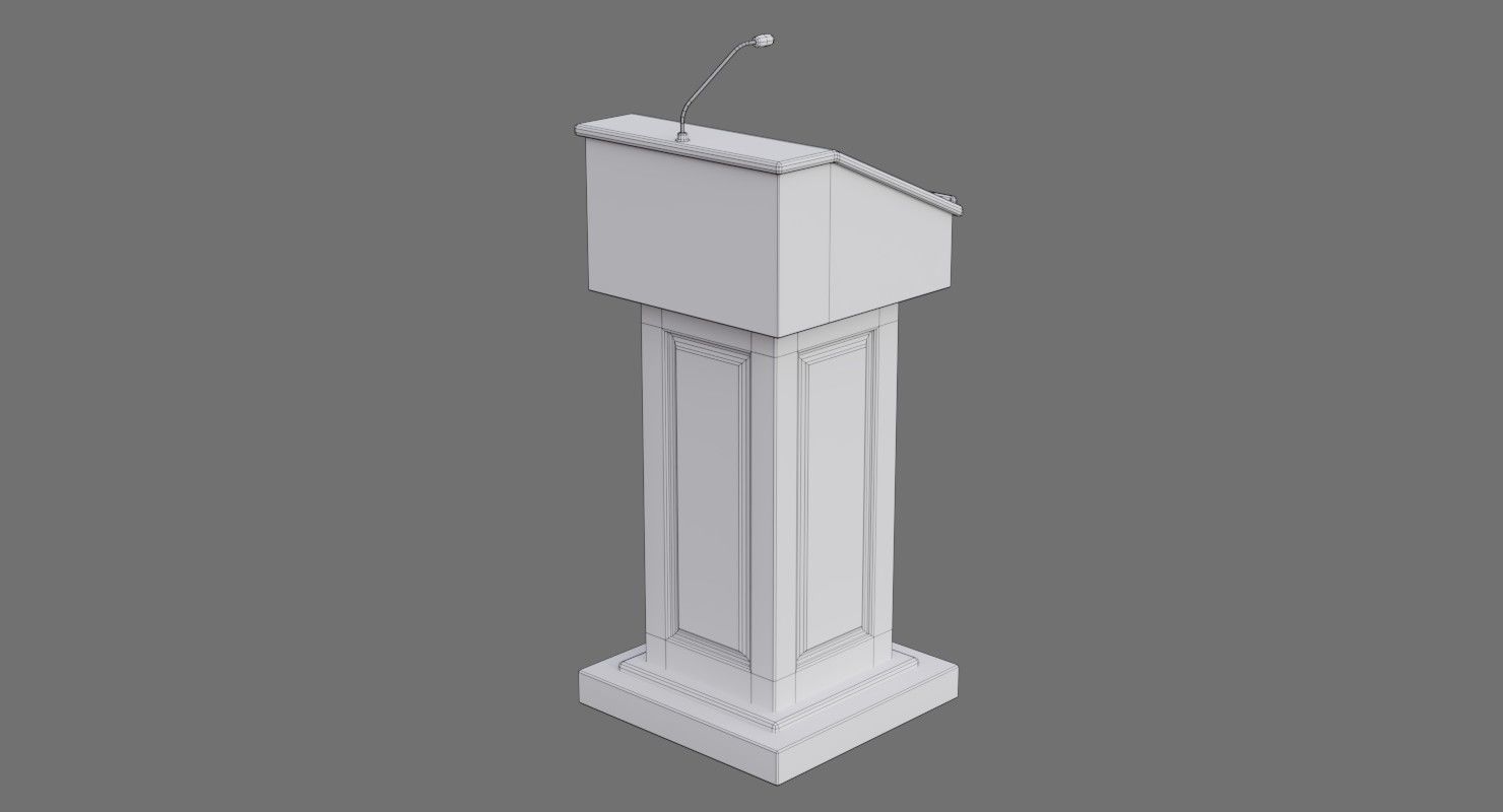 Podium 1C Low-poly 3D model_9