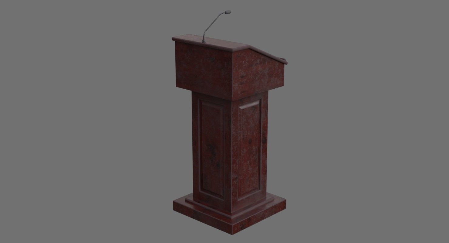 Podium 1C Low-poly 3D model_3