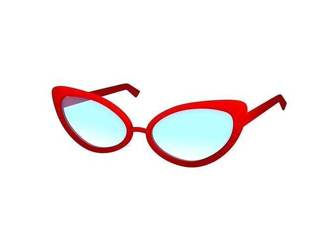 Cat Eye Glasses 3D model