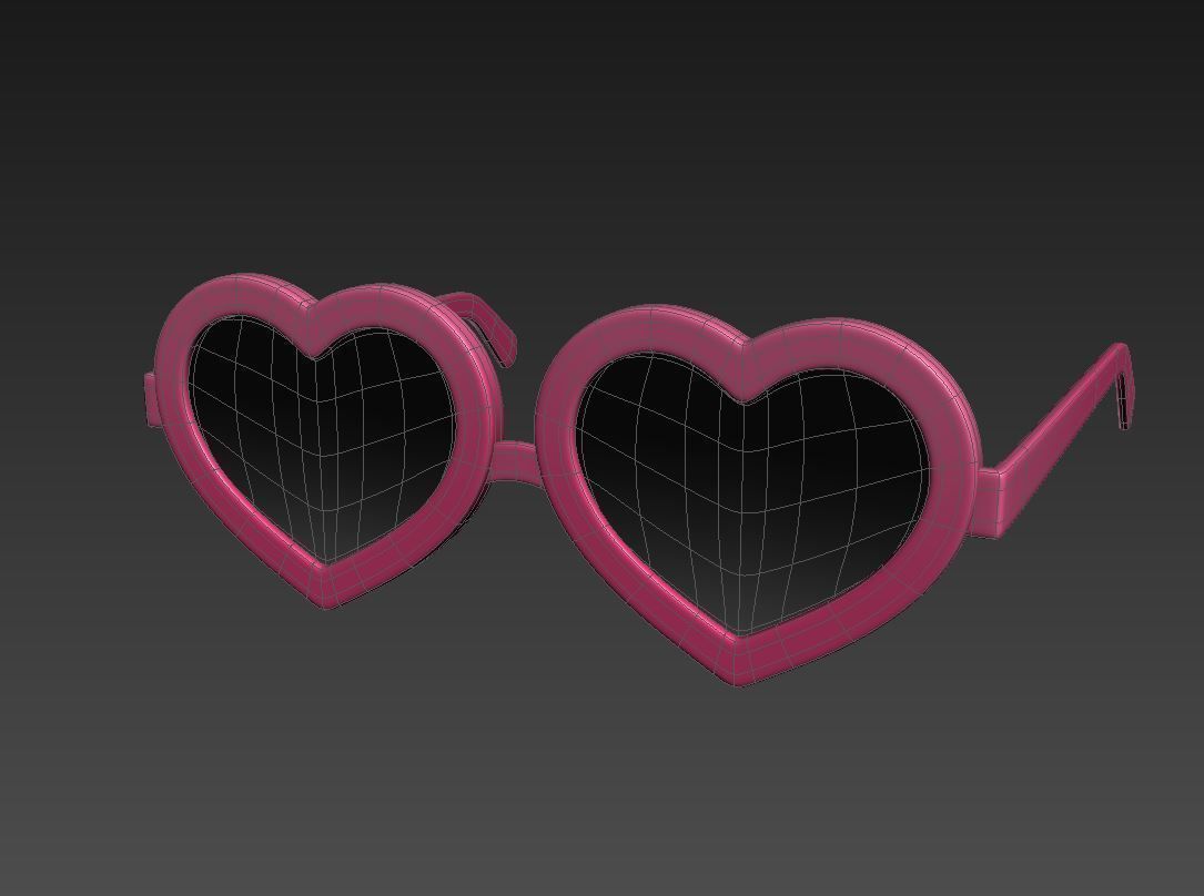 Heart Sunglasses 3D model_2