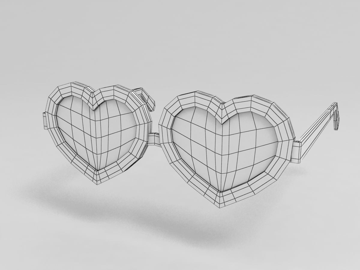 Heart Sunglasses 3D model_3