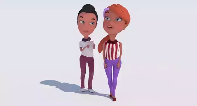 3D Leo and Anna Rigged Low-poly 3D model