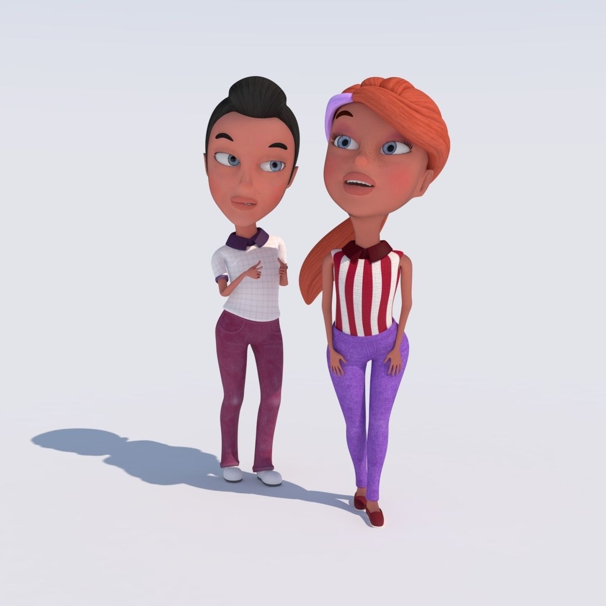 3D Leo and Anna Rigged Low-poly 3D model_1