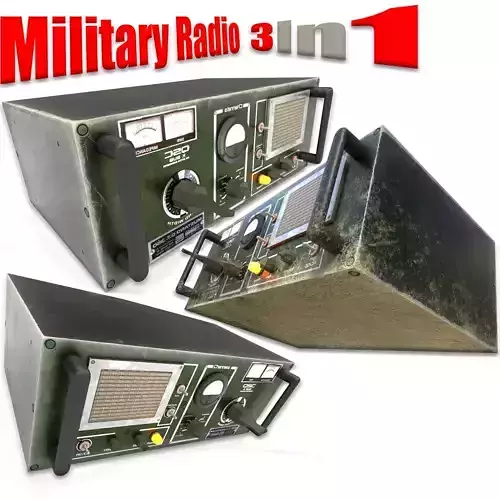 Military Radio  - PBR  Game-Ready Low-poly 3D model