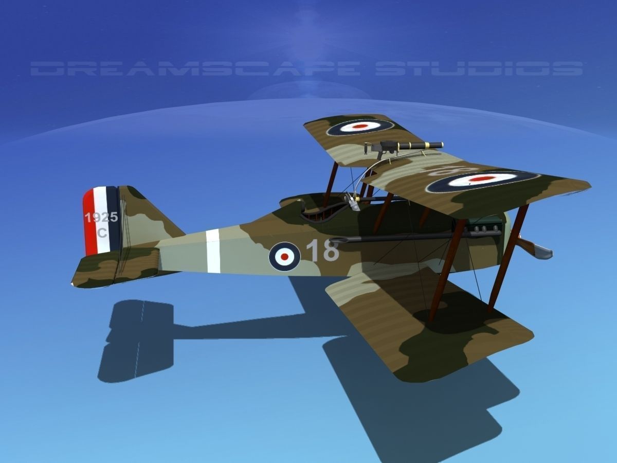 RAF SE5A Fighter V08 3D model_4