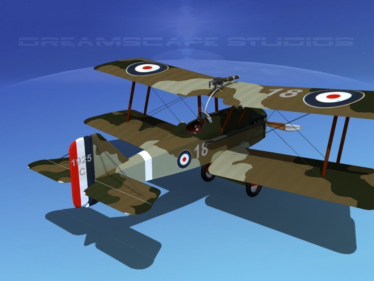 RAF SE5A Fighter V08 3D model_5