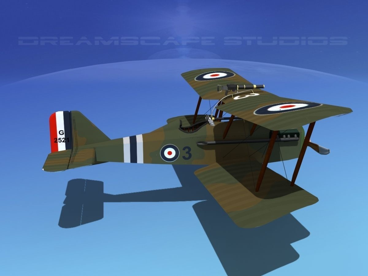 RAF SE5A Fighter V09 3D model_9