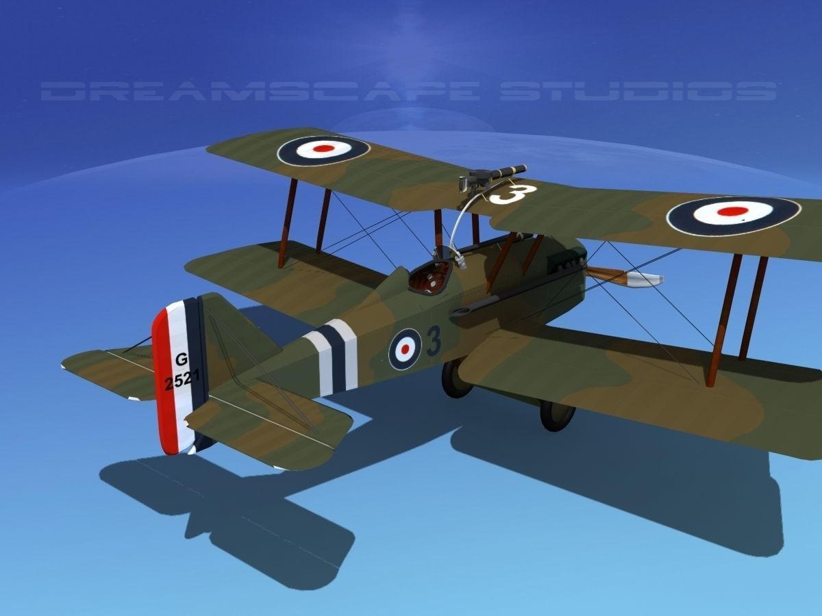 RAF SE5A Fighter V09 3D model_6