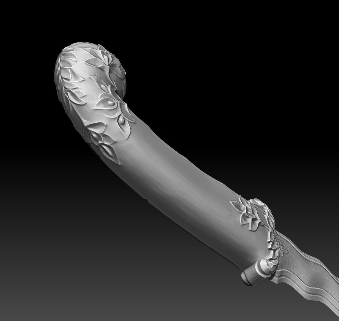 Indian dagger Low-poly 3D model_4