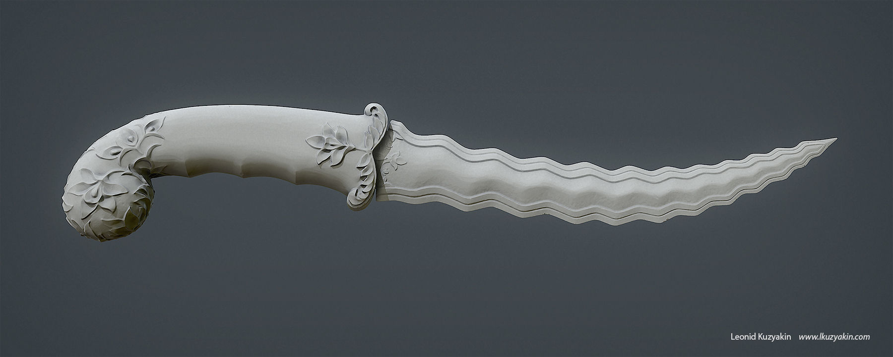 Indian dagger Low-poly 3D model_2