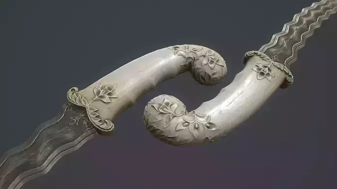 Indian dagger Low-poly 3D model