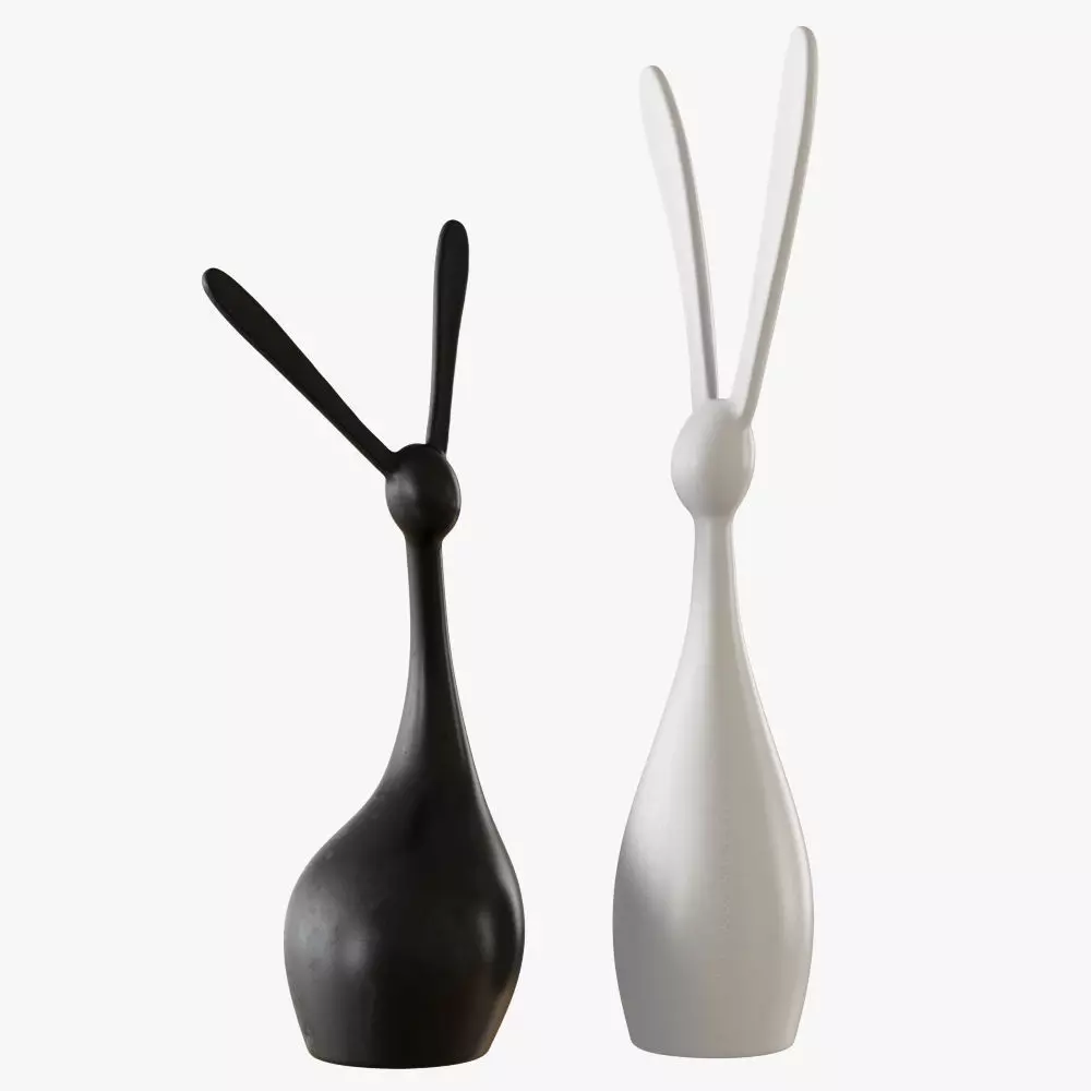 Figurines of rabbits 3D model_0