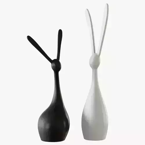 Figurines of rabbits 3D model