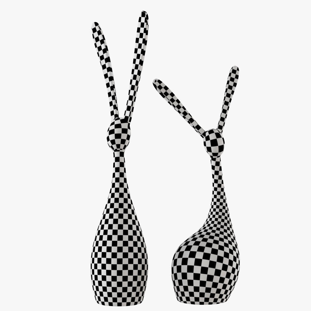 Figurines of rabbits 3D model_8