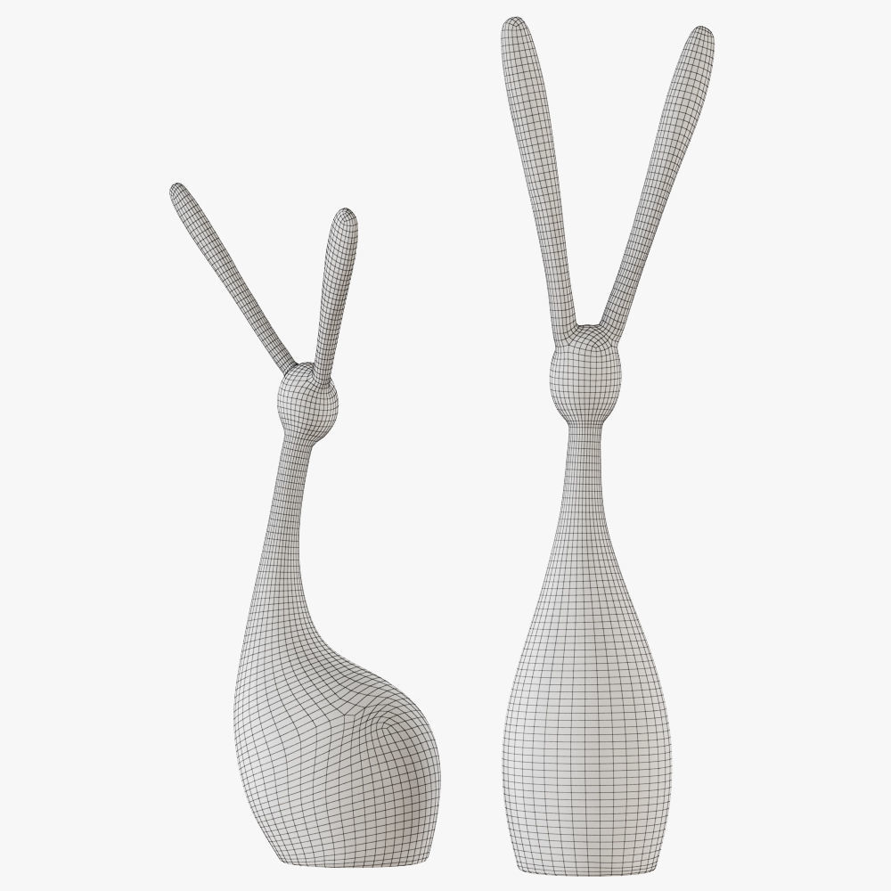 Figurines of rabbits 3D model_7