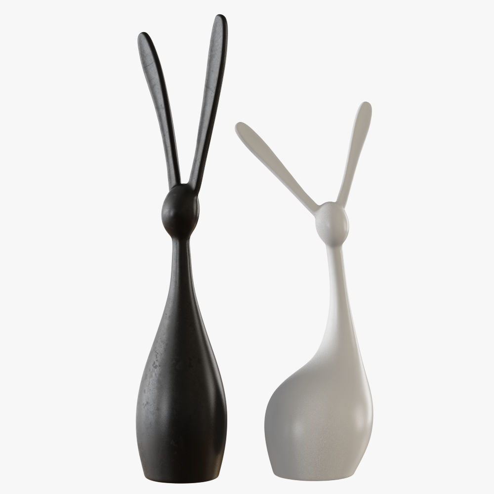 Figurines of rabbits 3D model_5