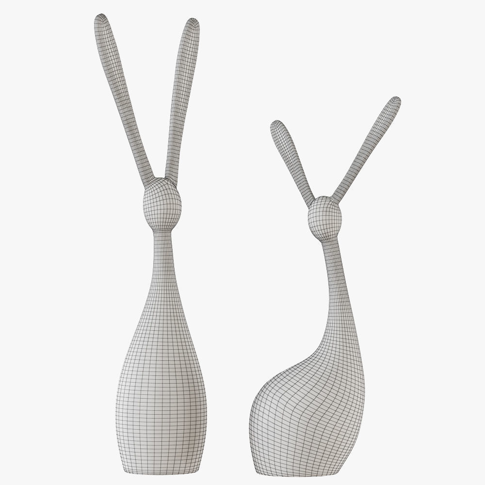 Figurines of rabbits 3D model_6