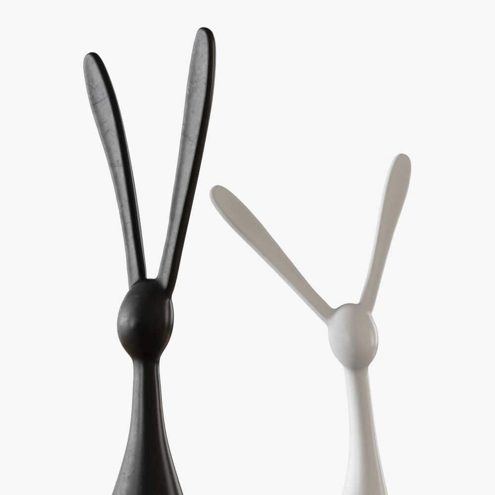 Figurines of rabbits 3D model_4