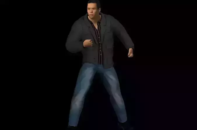 Light skin man Low-poly 3D model