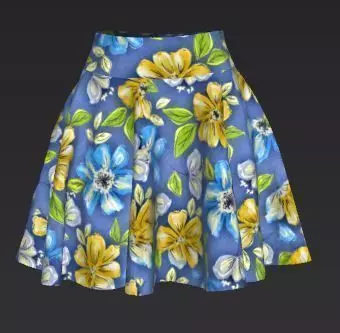 saia floral simples Low-poly 3D model_0