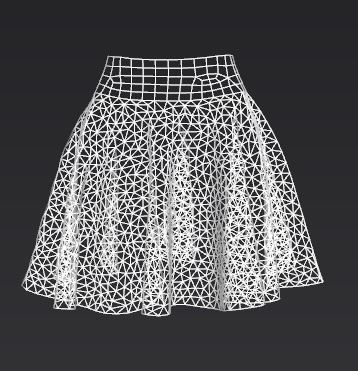 saia floral simples Low-poly 3D model_2