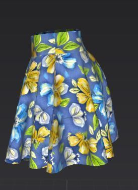 saia floral simples Low-poly 3D model_1