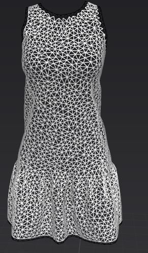 vestido simples Low-poly 3D model_3