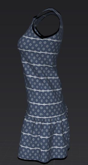 vestido simples Low-poly 3D model_2