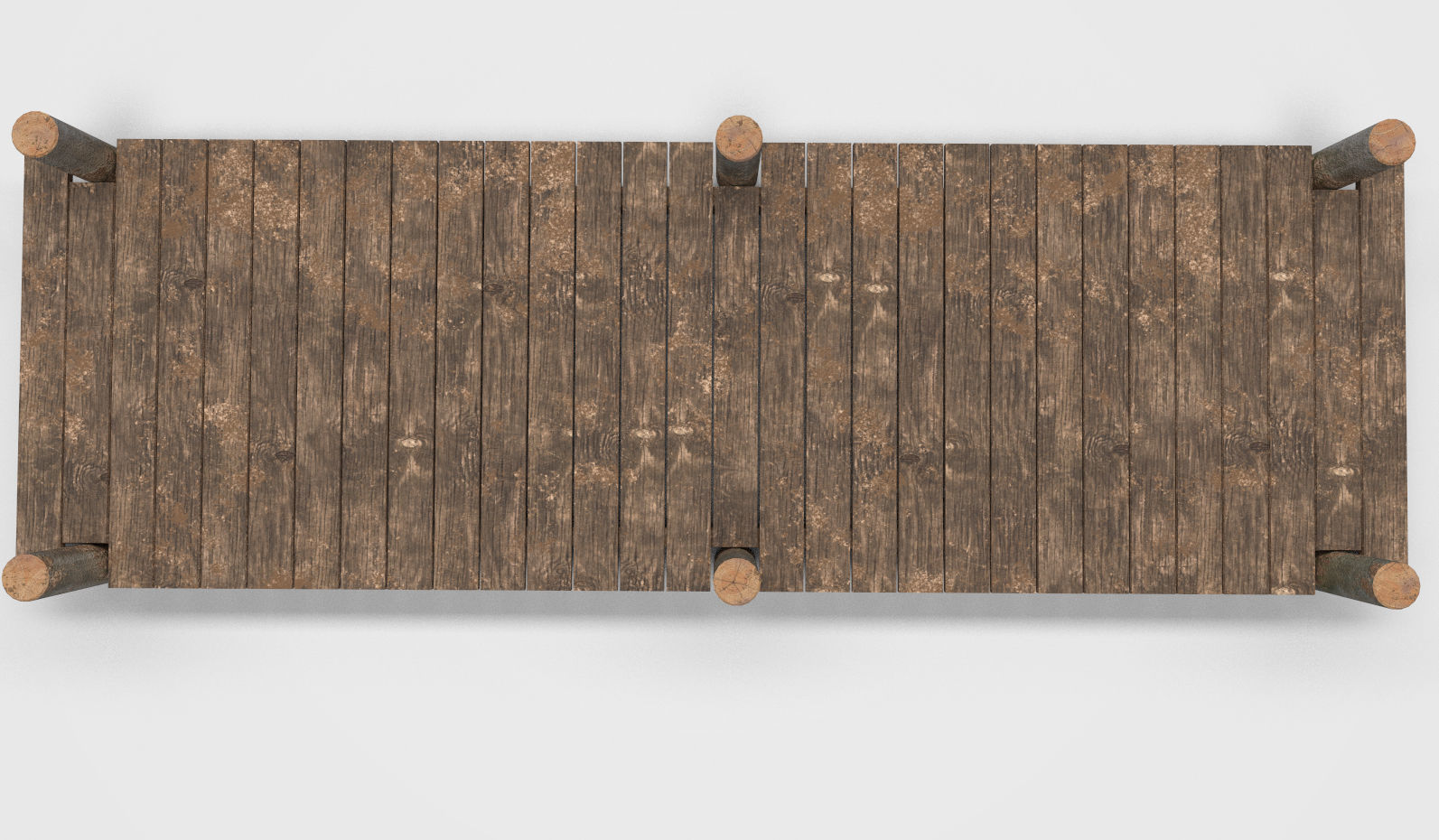 Wooden Park Deck floor Low-poly 3D model_7