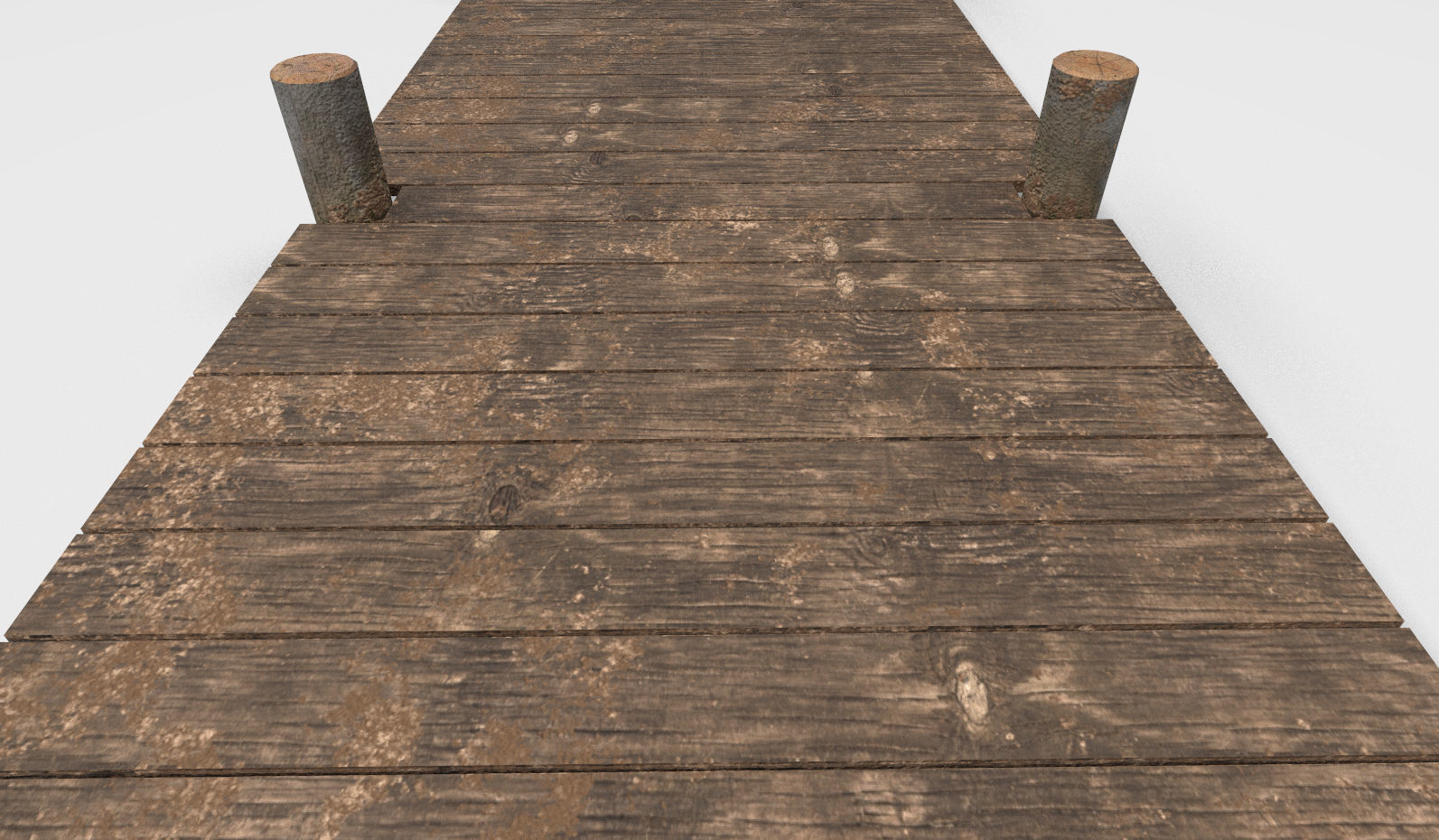 Wooden Park Deck floor Low-poly 3D model_8
