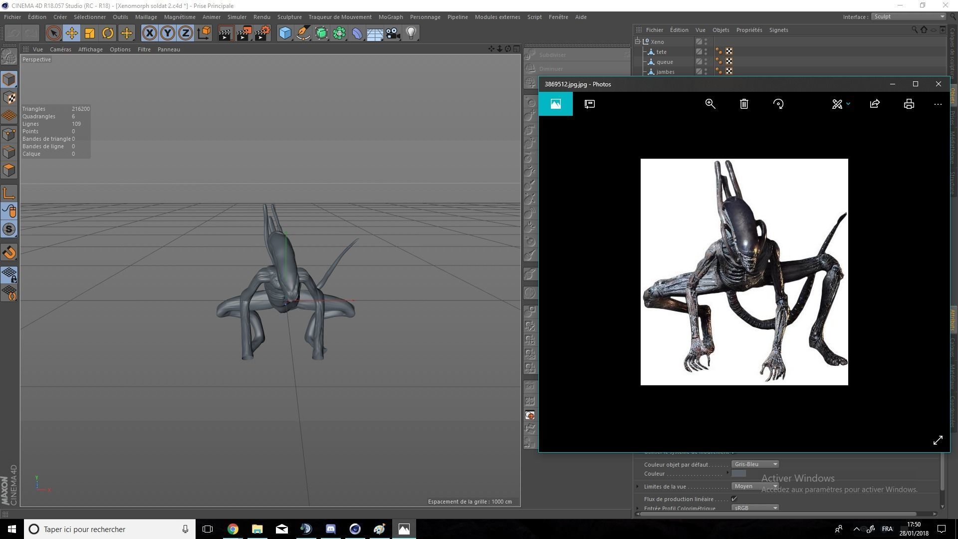 Xenomorph Soldier Free 3D model_2