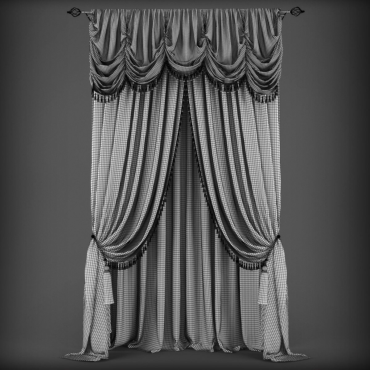 Curtain 3D model 344 Low-poly 3D model_1