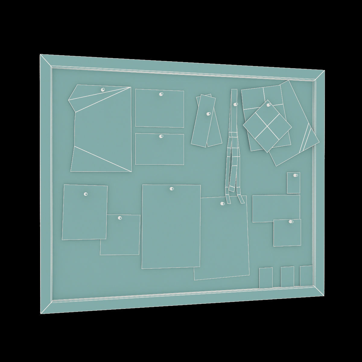 note-board Low-poly 3D model_1