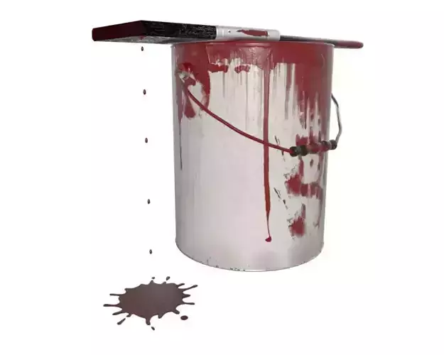 DIY Paint can and brush 3D model