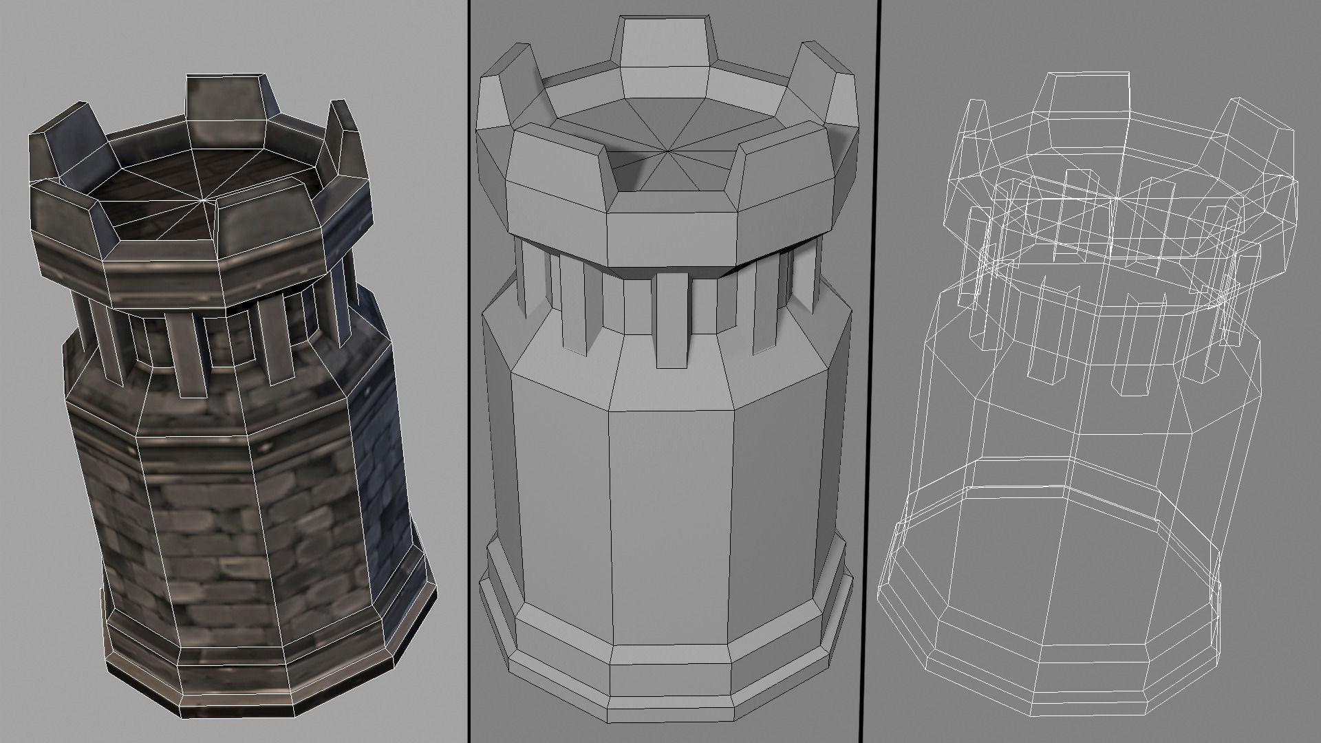 Fantasy Stone Castle Pack Low-poly 3D model_21