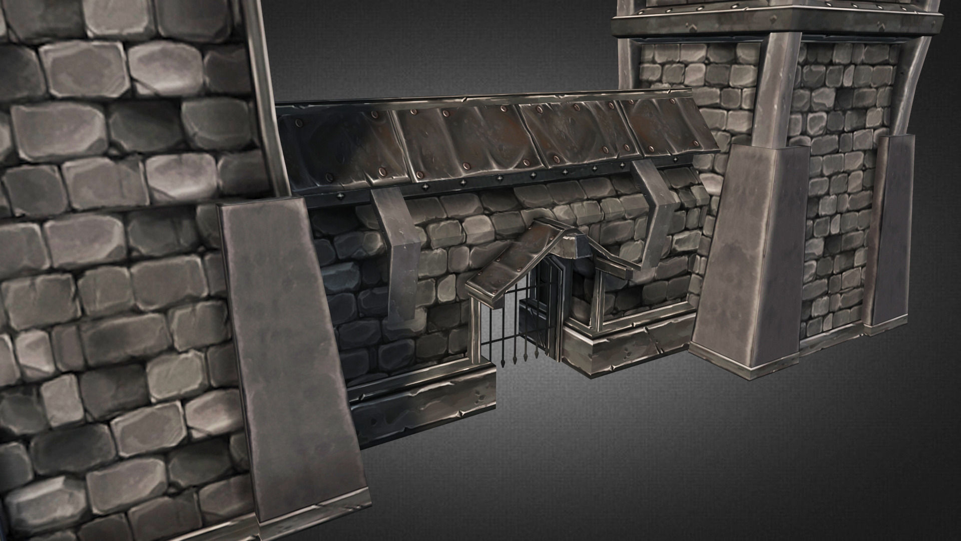 Fantasy Stone Castle Pack Low-poly 3D model_3