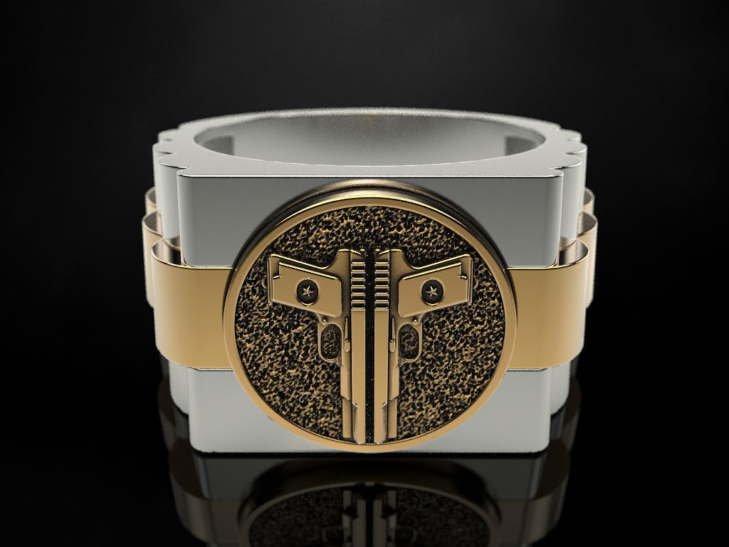 Ring Two Pistols 3D print model_10