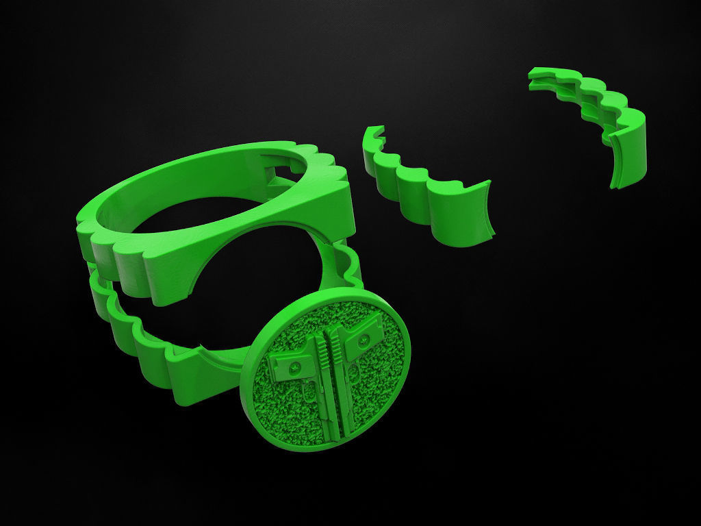 Ring Two Pistols 3D print model_14