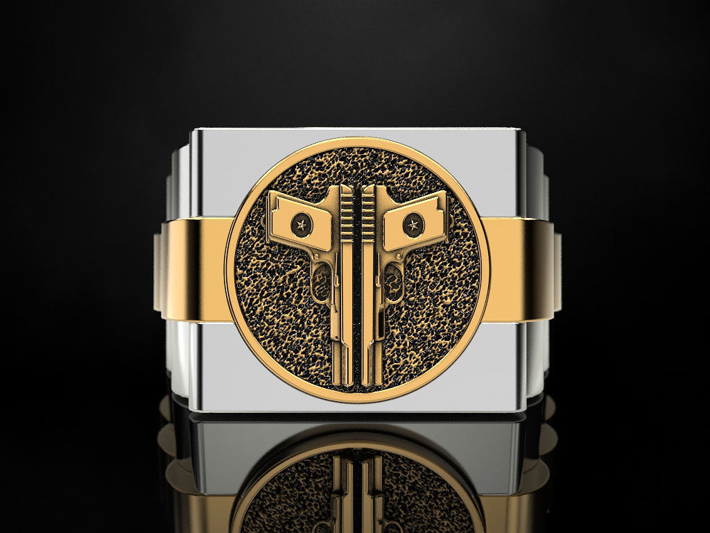 Ring Two Pistols 3D print model_12