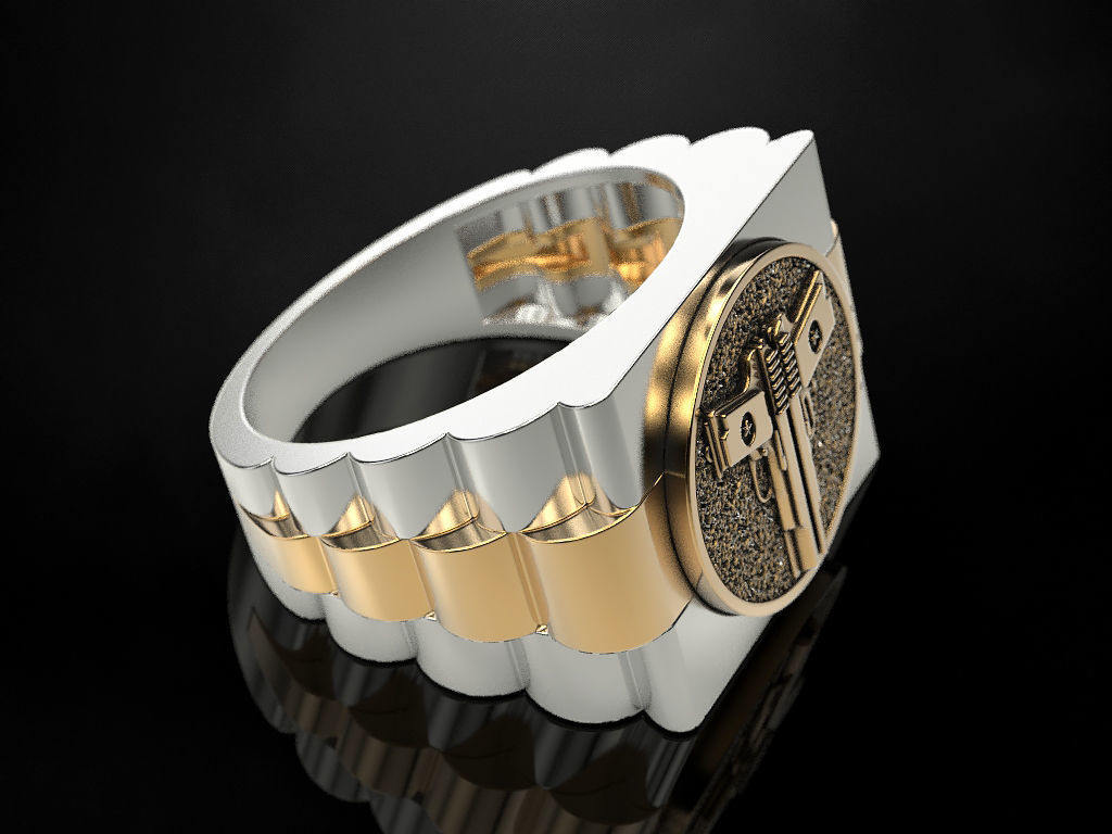 Ring Two Pistols 3D print model_8