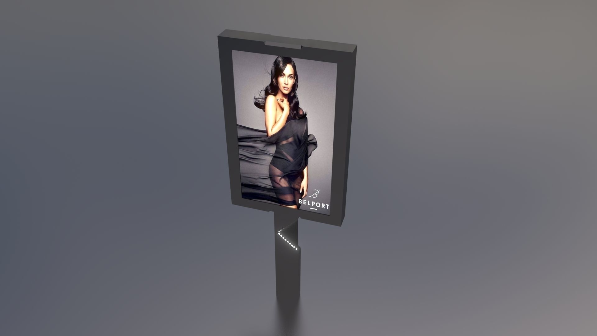Modern City Light Box - LED Low-poly 3D model_4