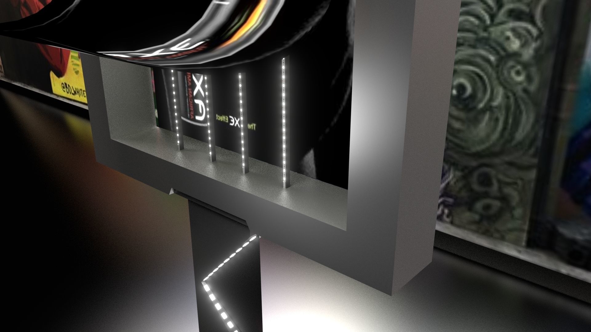 Modern City Light Box - LED Low-poly 3D model_2