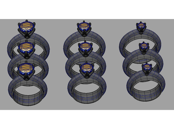 Engagement ring set 0068 3D print model_12