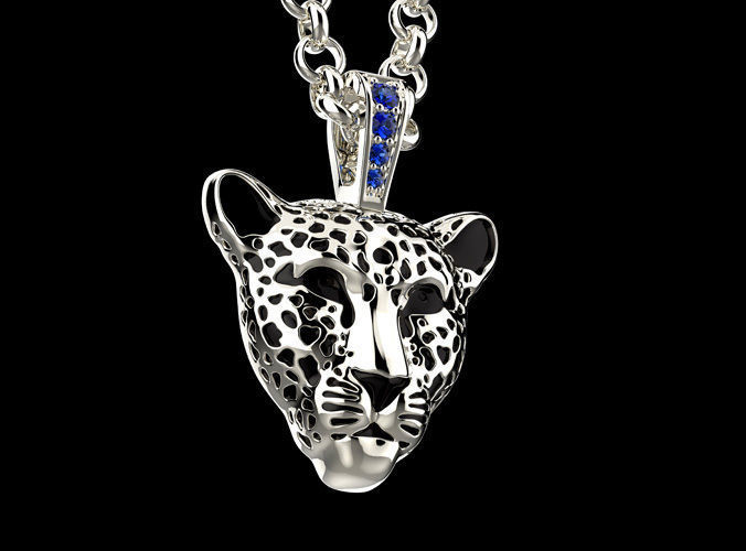 Light leopard pendant with enamel 0076 v2 3D print model_6
