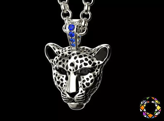 Light leopard pendant with enamel 0076 v2 3D print model_0