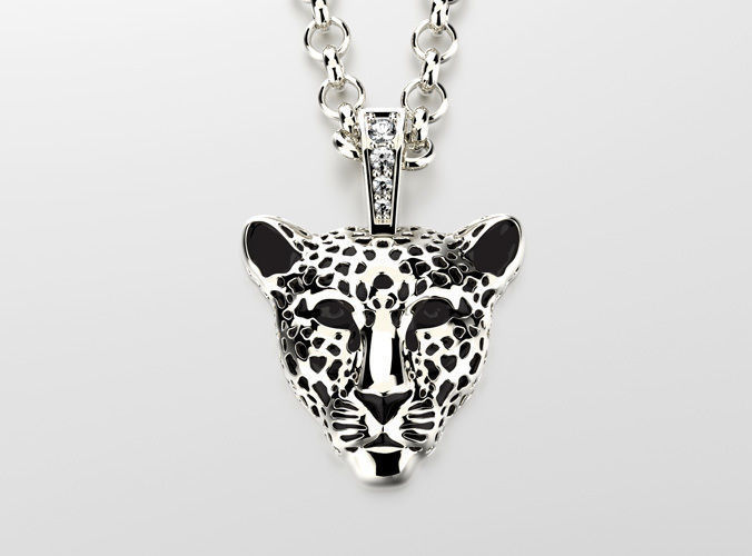 Light leopard pendant with enamel 0076 v2 3D print model_2