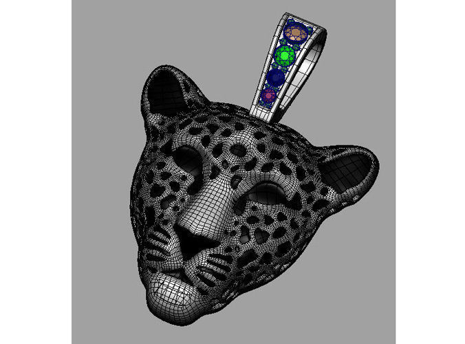 Light leopard pendant with enamel 0076 v2 3D print model_13
