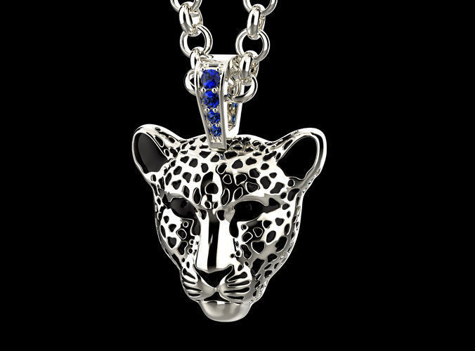 Light leopard pendant with enamel 0076 v2 3D print model_5