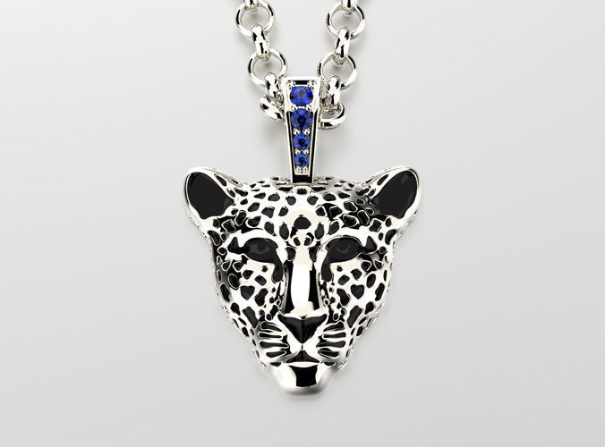 Light leopard pendant with enamel 0076 v2 3D print model_1