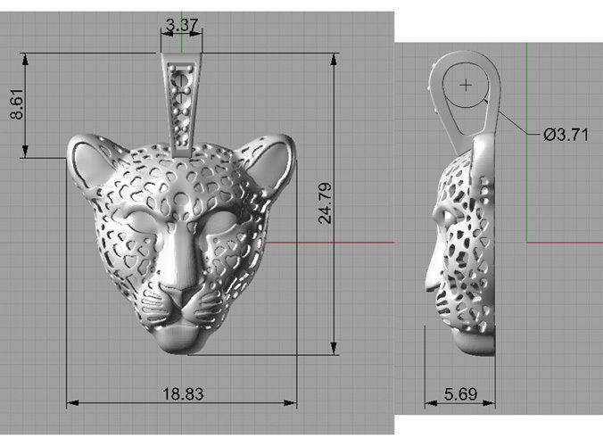 Light leopard pendant with enamel 0076 v2 3D print model_14